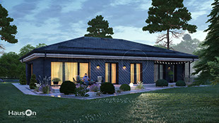 Namų projektai, namo projektas Nukas, kartotiniai namu projektai - Hauson.lt, vieno auksto namas su terasa, modernus namas